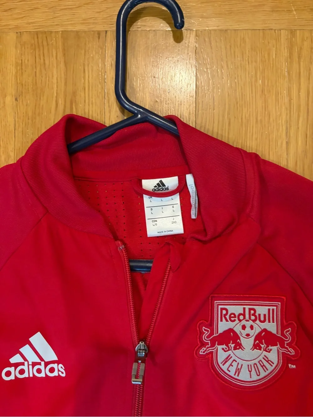 Adidas New York Red Bulls MLS Track Jacket Sz L ClimaCool
